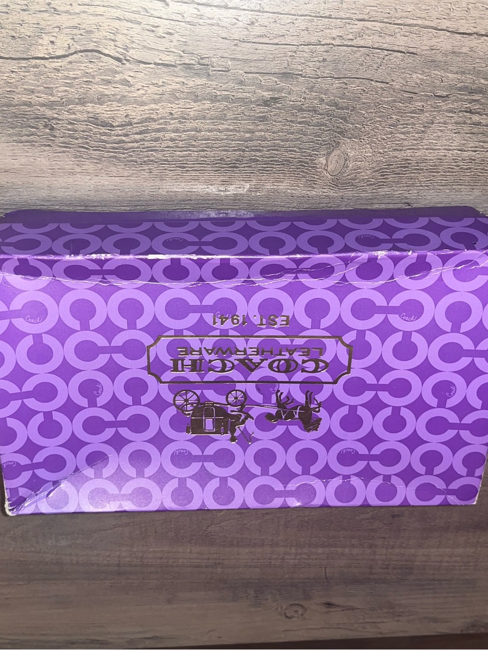Coach Salmon oversized Satin Wristlet with Leather Trim and Gold Hardware - Picture 7 of 7